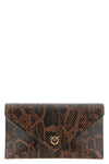 the pinko mini clutch bag in fine calf leather stands out for its bold python-ef