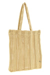 medium easy tote shopping bag in raffia-effect fabric
