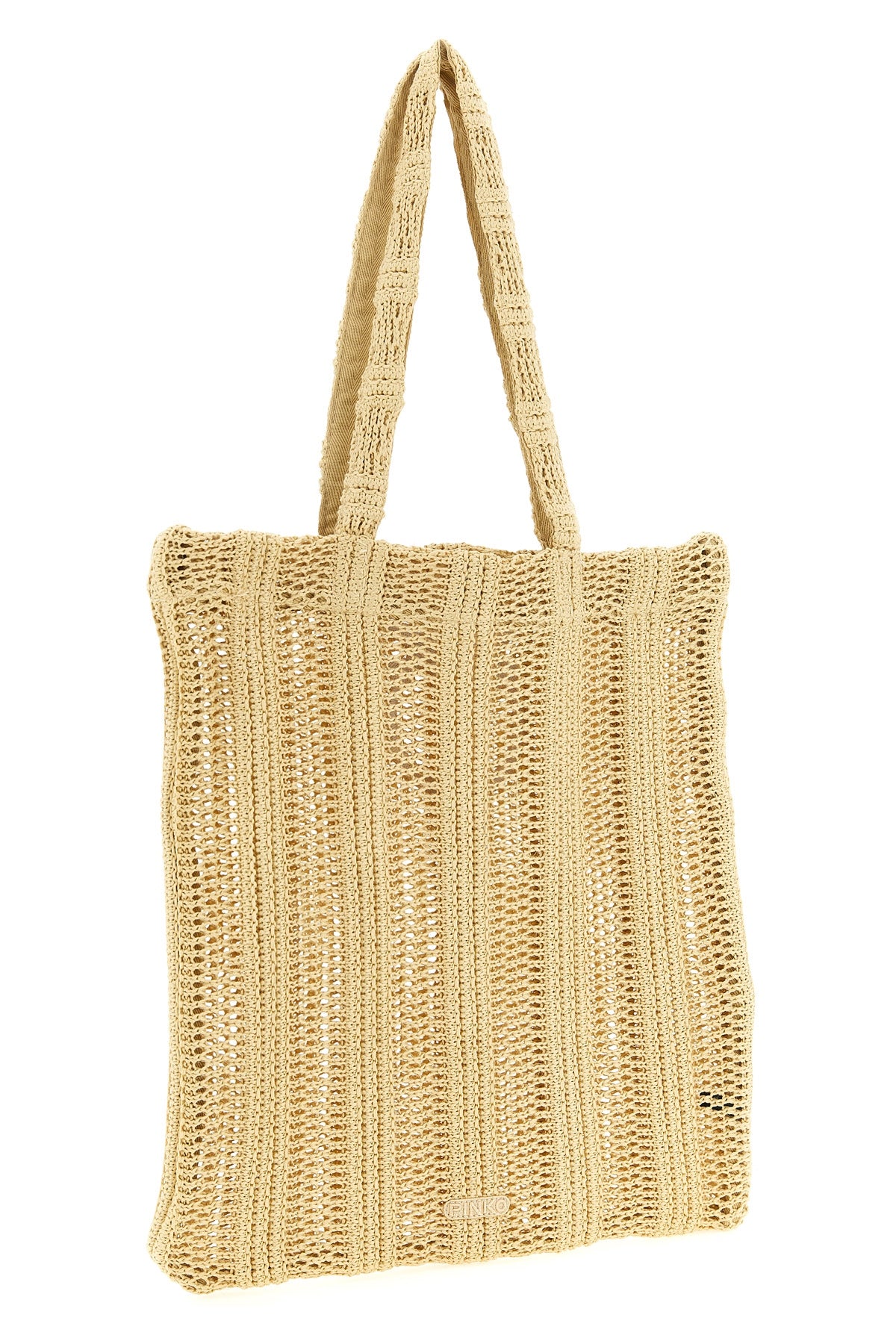 medium easy tote shopping bag in raffia-effect fabric