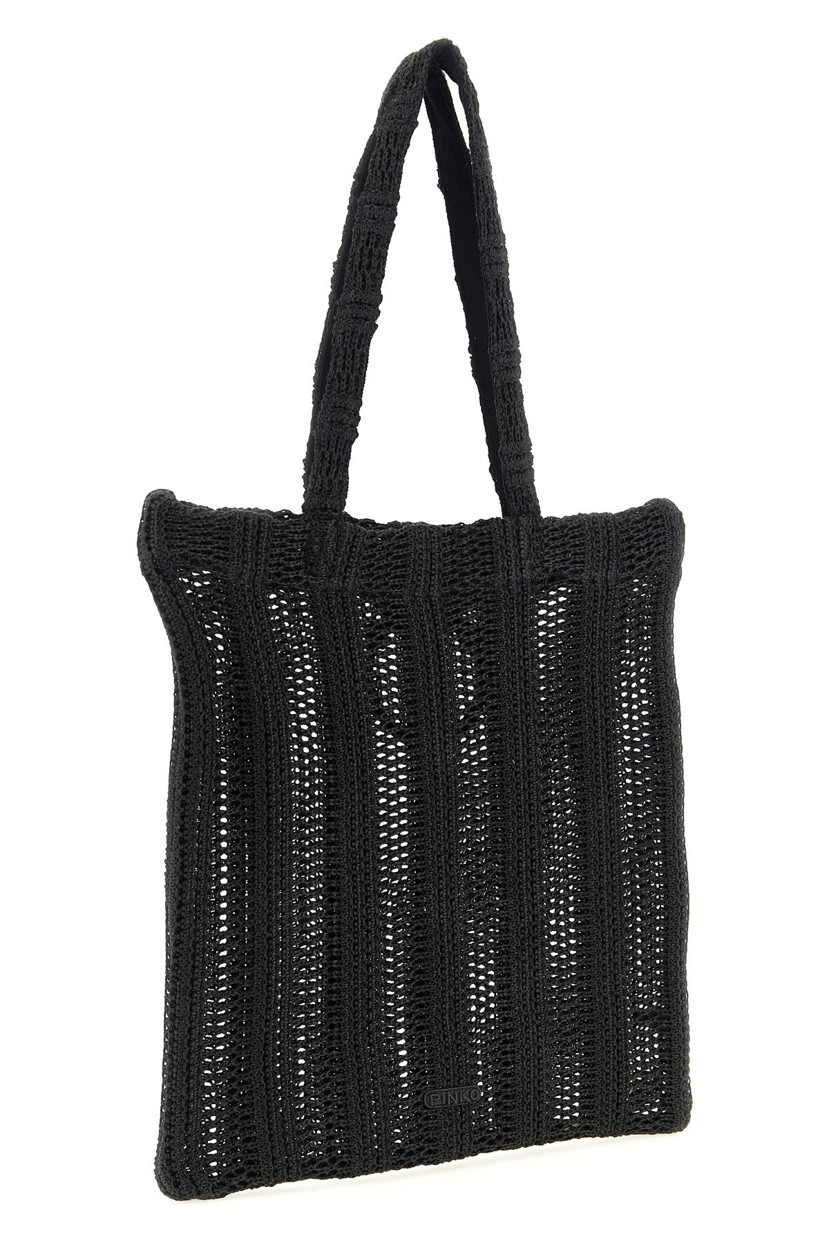 medium easy tote shopping bag in raffia-effect fabric