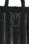 medium easy tote shopping bag in raffia-effect fabric