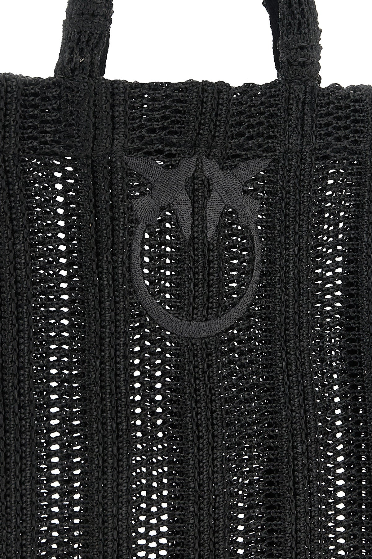 medium easy tote shopping bag in raffia-effect fabric