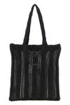 medium easy tote shopping bag in raffia-effect fabric