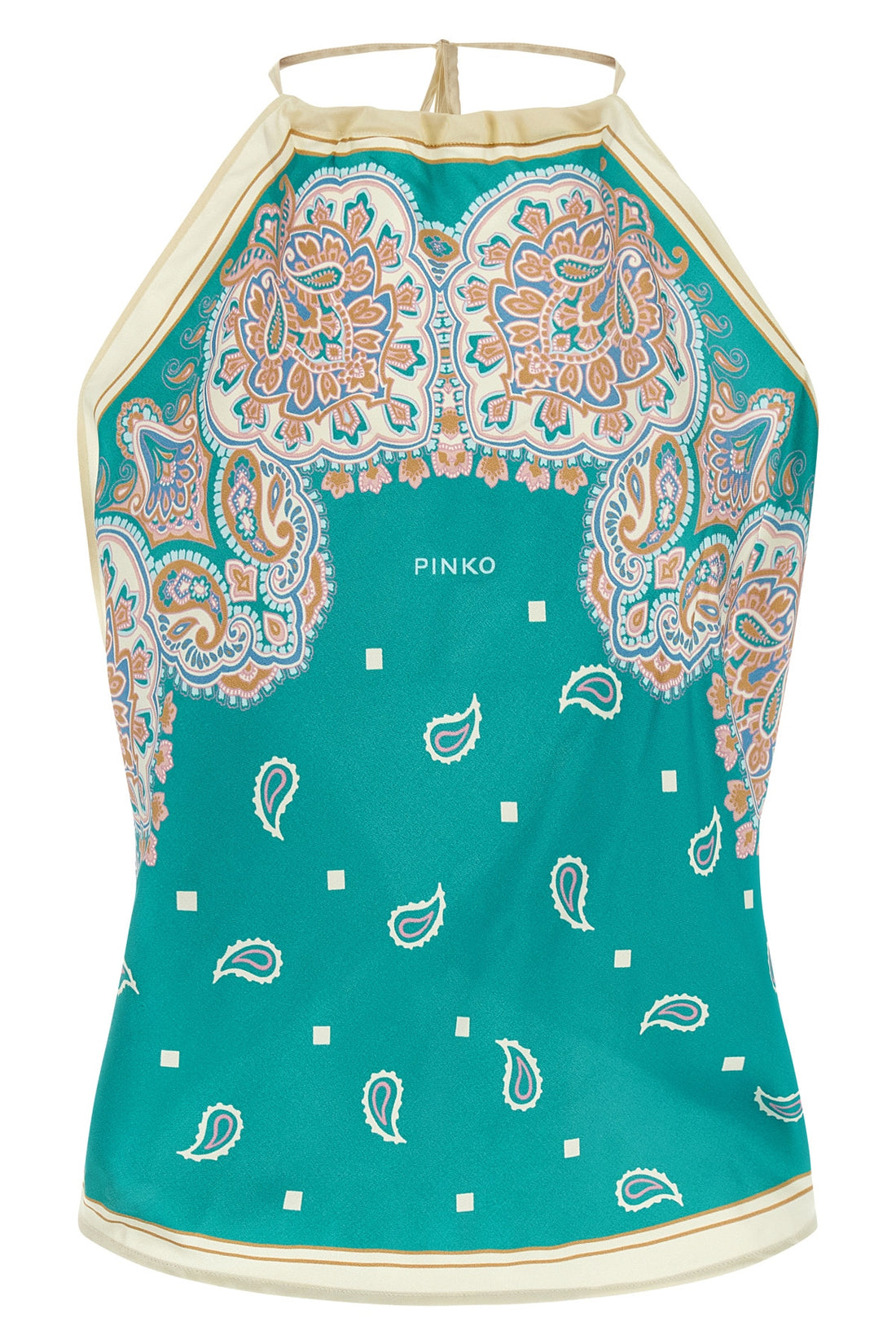 PINKO OS synchro top in viscose and silk twill