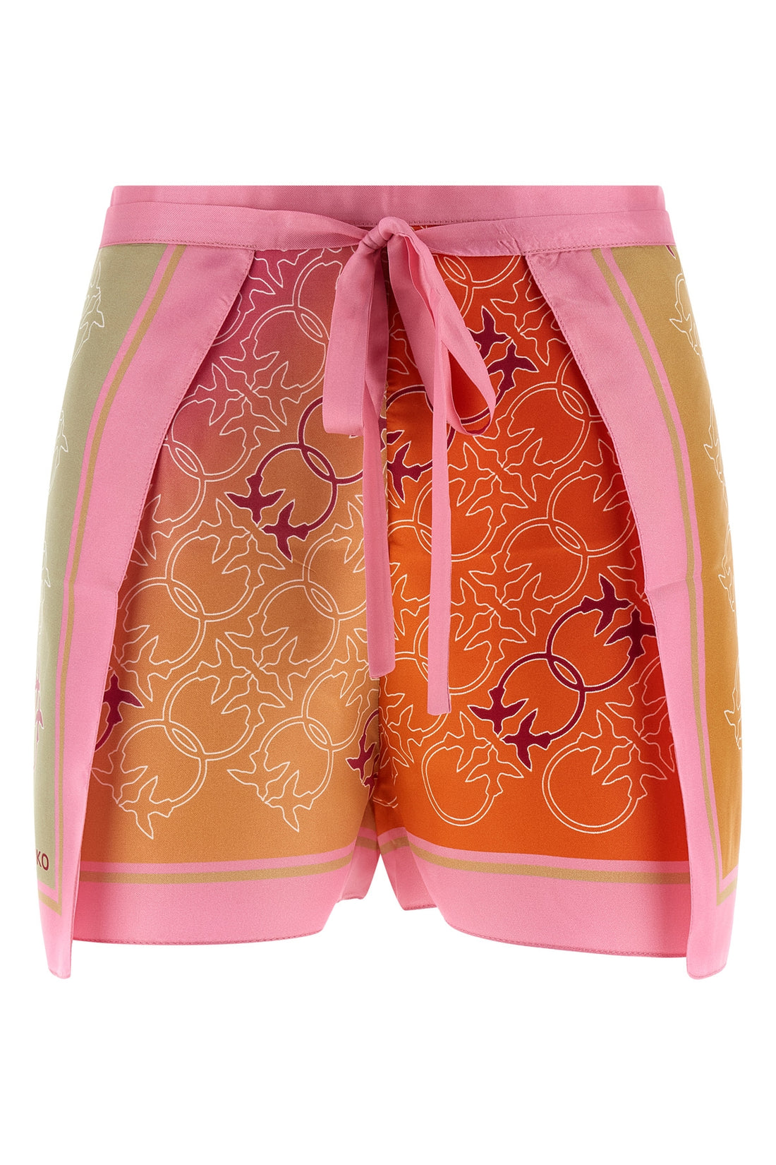 PINKO OS merengue shorts in viscose and silk blend twill