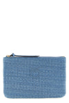braided raffia-effect fabric clutch bag