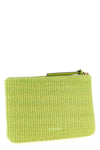 braided raffia-effect fabric clutch bag