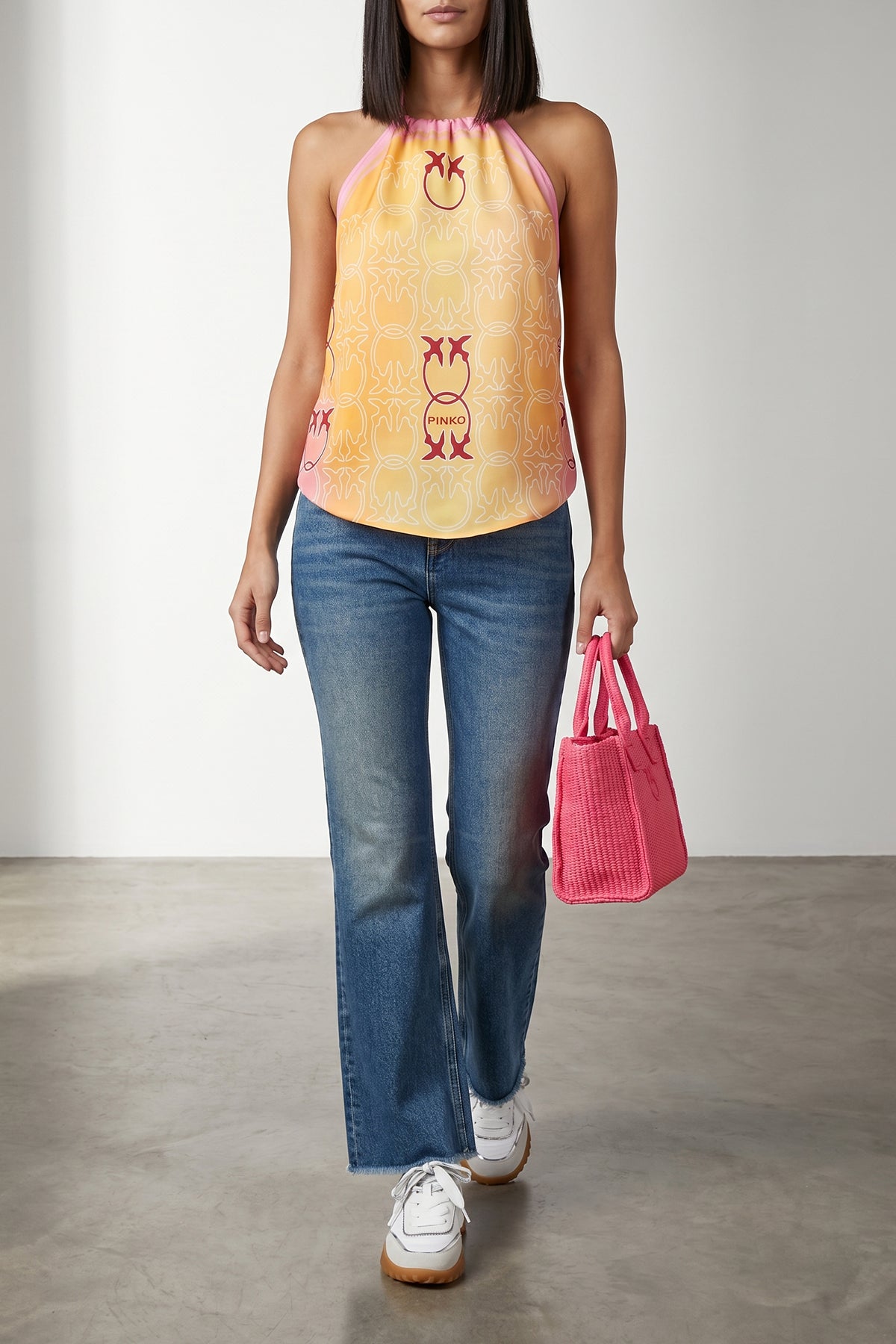 beach mini shopping bag in woven raffia