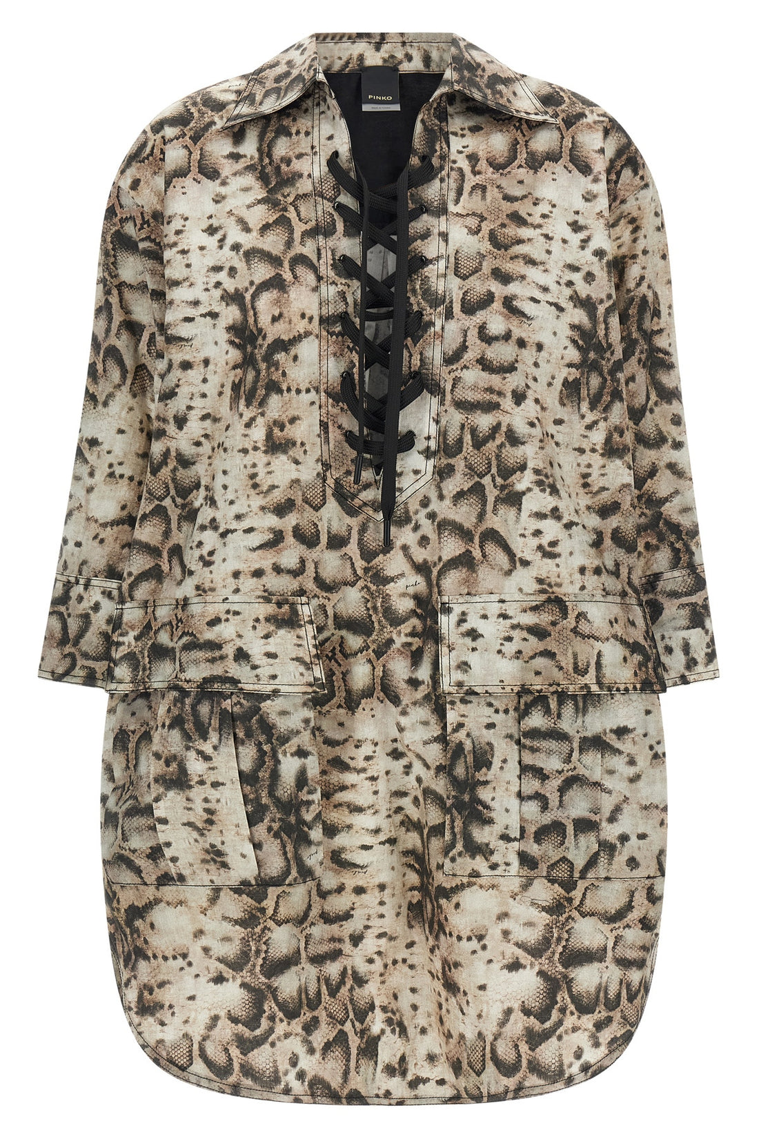 PINKO 38 mini agra dress in pure cotton poplin