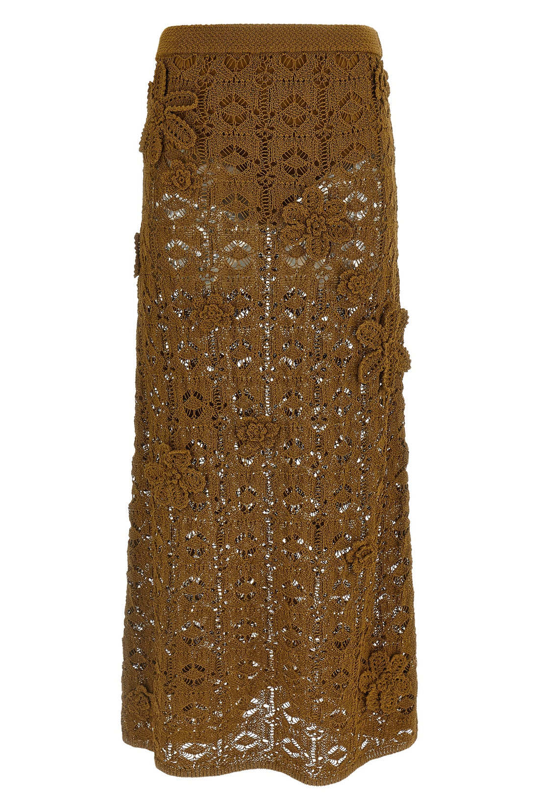 PINKO M anthemis crochet cotton midi skirt