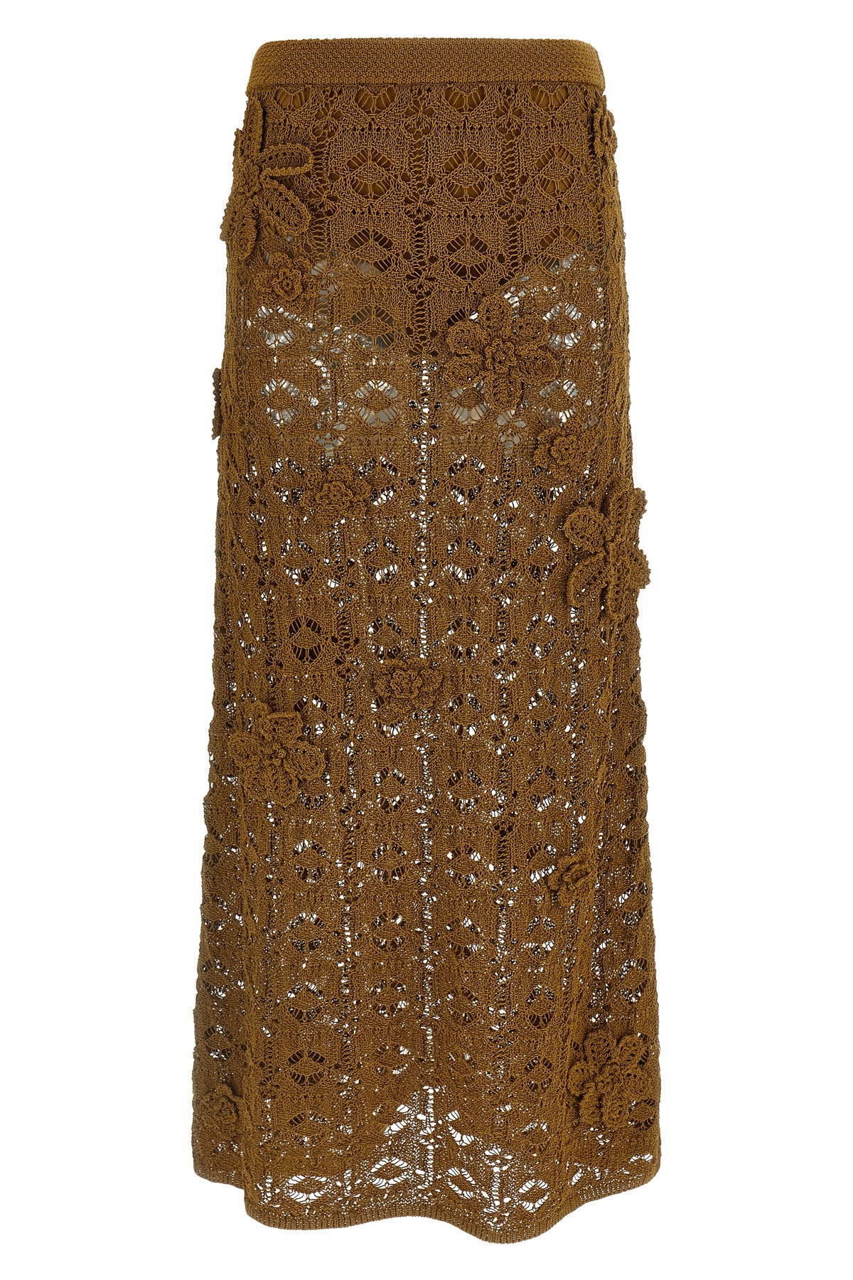 anthemis crochet cotton midi skirt