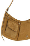 pocket body large suede shoulder bag