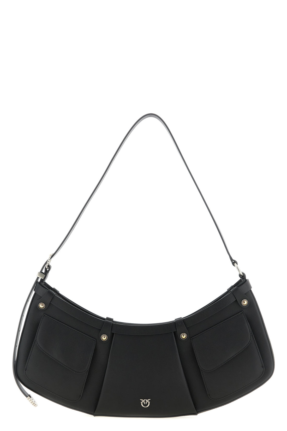 PINKO OS pocket body large suede shoulder bag