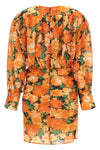 mini apericena dress in lightweight voile fabric of flamed effect lyocell blen