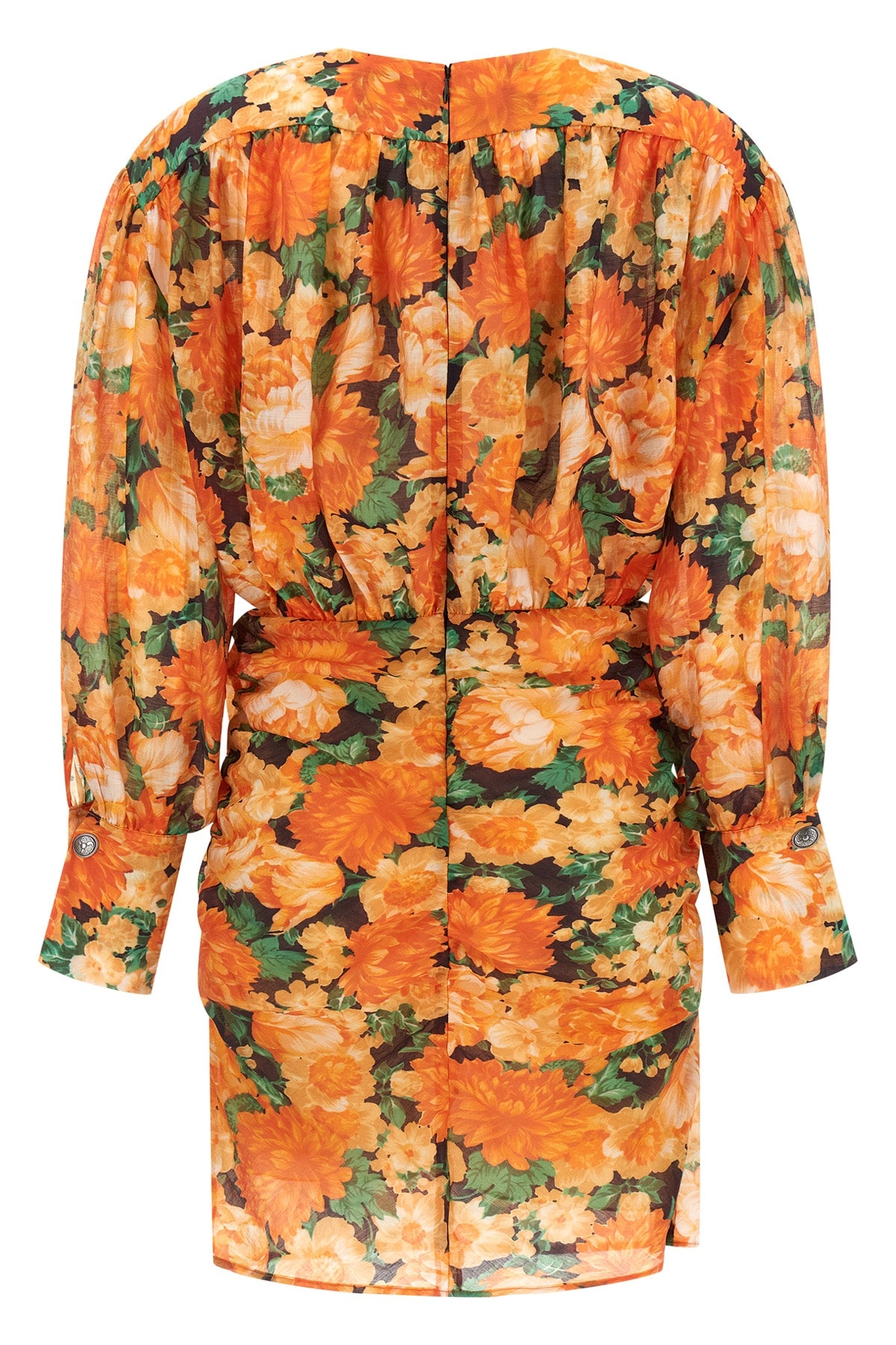 mini apericena dress in lightweight voile fabric of flamed effect lyocell blen