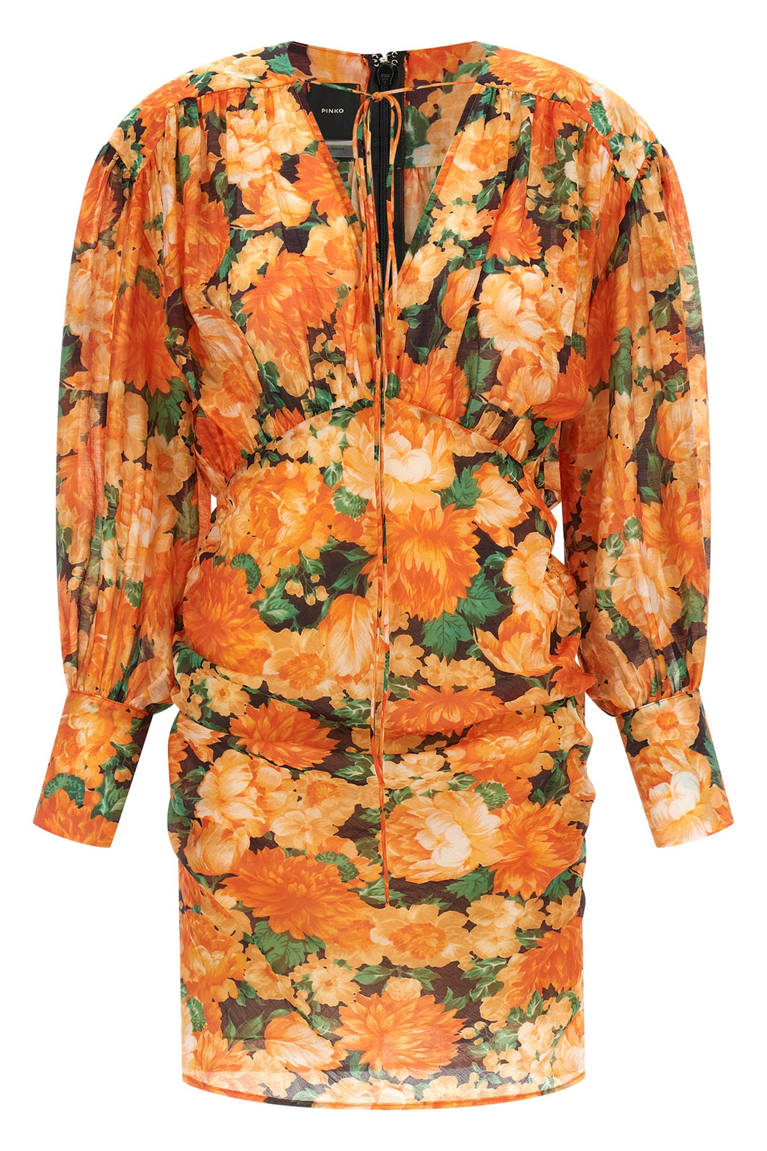 PINKO 42 mini apericena dress in lightweight voile fabric of flamed effect lyocell blen