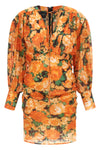 mini apericena dress in lightweight voile fabric of flamed effect lyocell blen