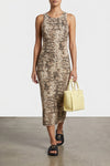 long novoli dress in stretch cotton