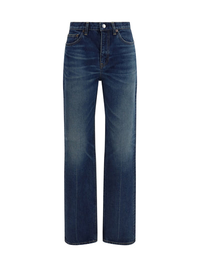 straight-leg denim jeans