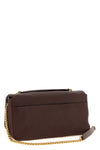 the shoulder bag pinko in soft dark brown hammered lambskin defines a destructur