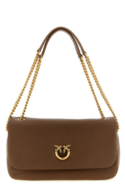 the pinko shoulder bag is distinguished by a soft silhouette made of fine lambsk