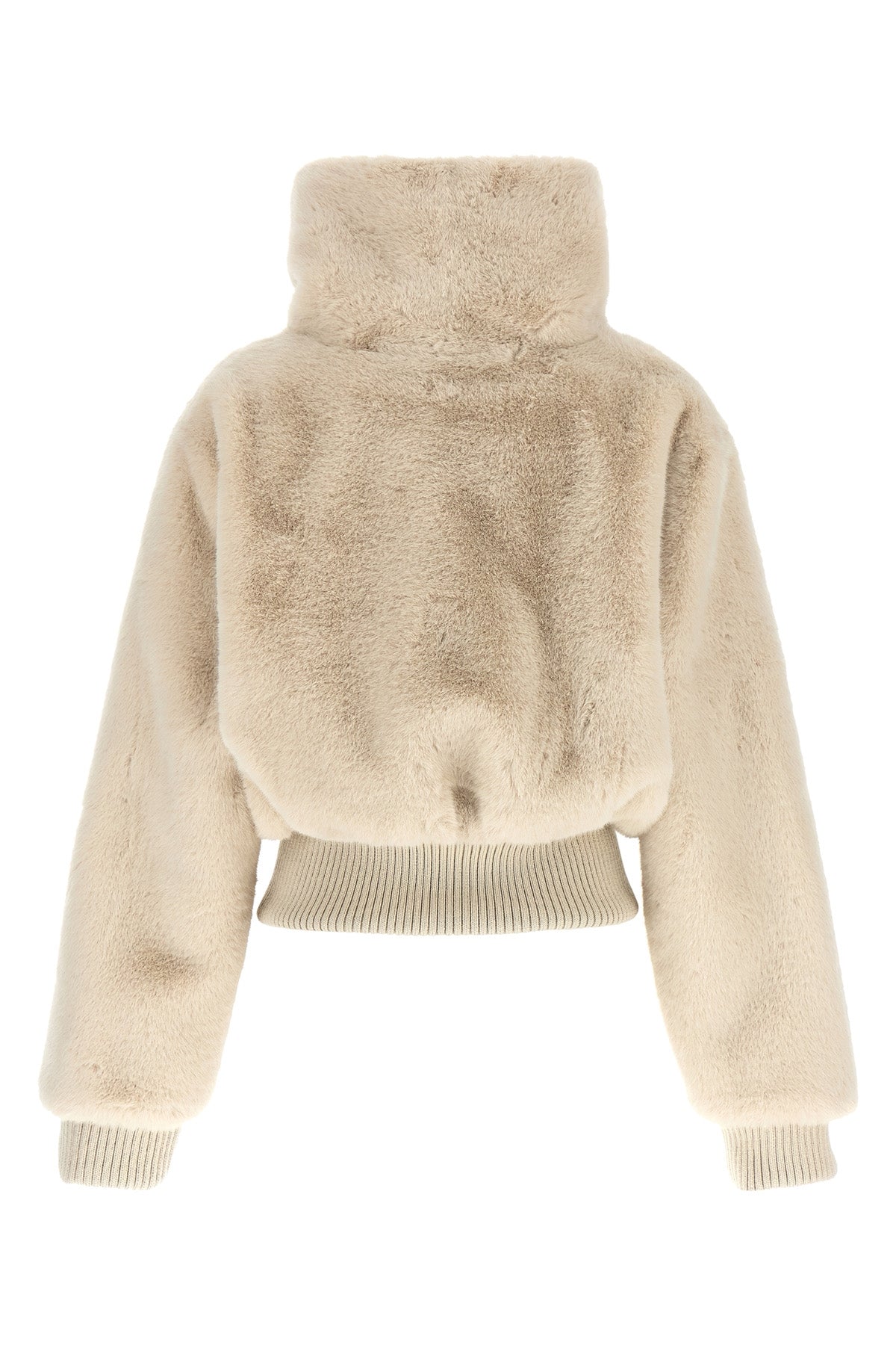 the pinko jacket redefines winter volumes through a structured crop silhouette