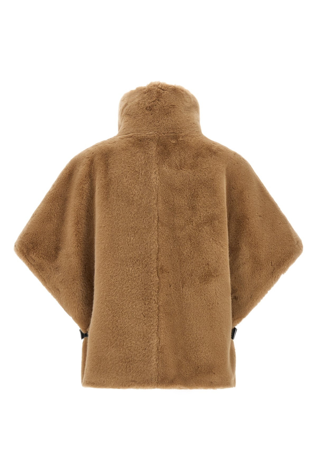 the pinko cape redefines the volumes of outerwear through an enveloping and stru