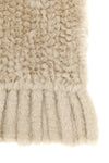 the pinko scarf has a voluminous design defined by a plush texture