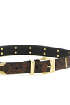 the pinko belt in pure calf leather is distinguished by a structured silhouette