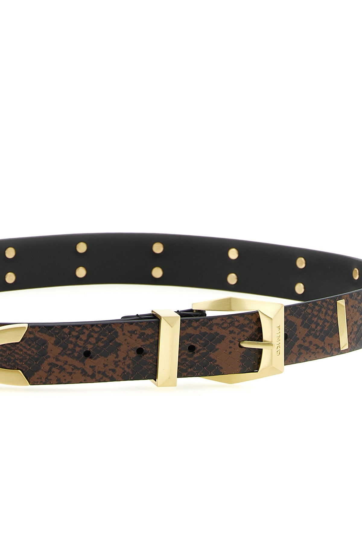the pinko belt in pure calf leather is distinguished by a structured silhouette