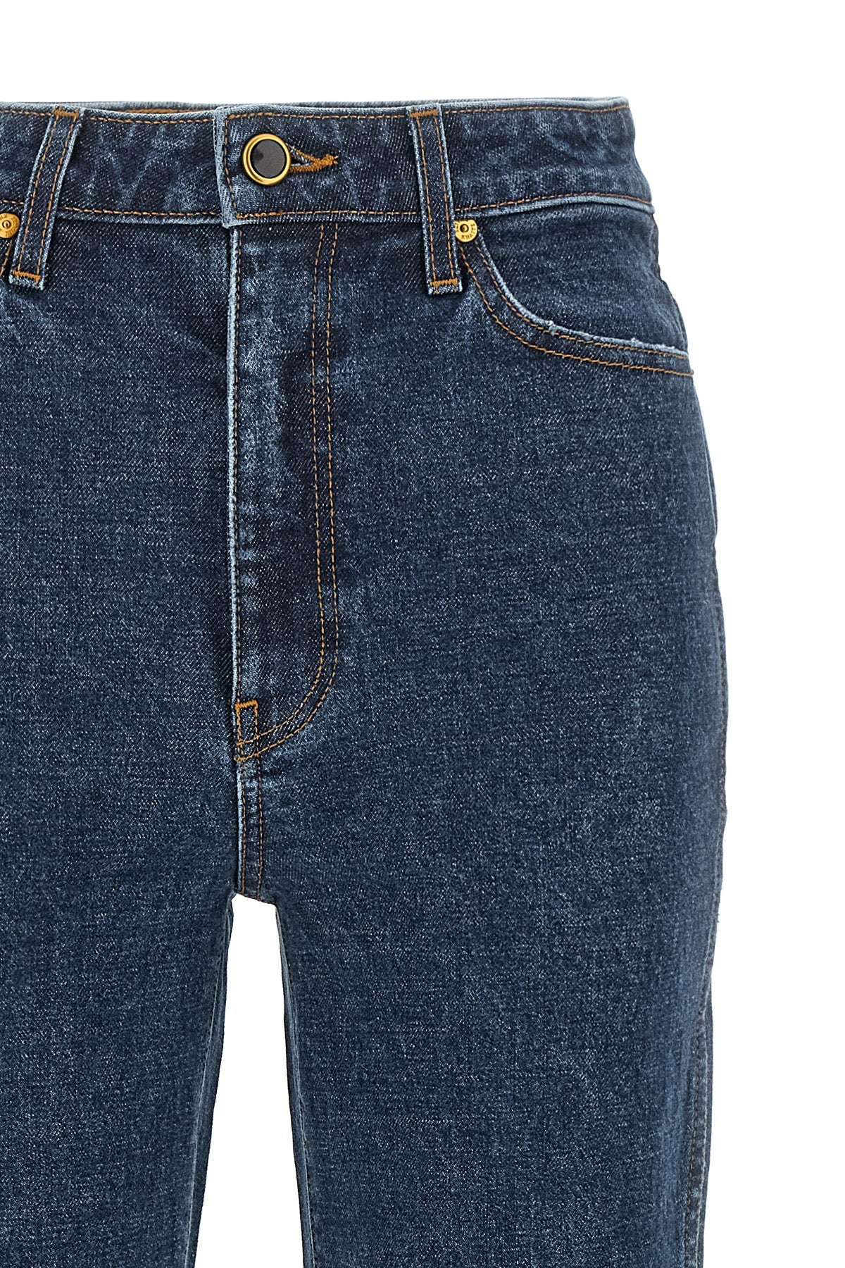 khaite abigail jeans redefine the classic five-pocket silhouette through metic