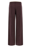 the knitted trousers pinko define a relaxed silhouette through wide and fluid vo
