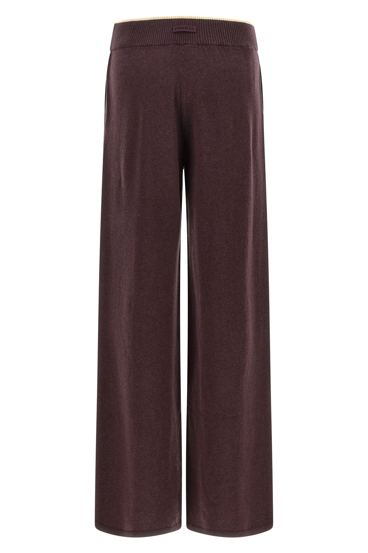 the knitted trousers pinko define a relaxed silhouette through wide and fluid vo