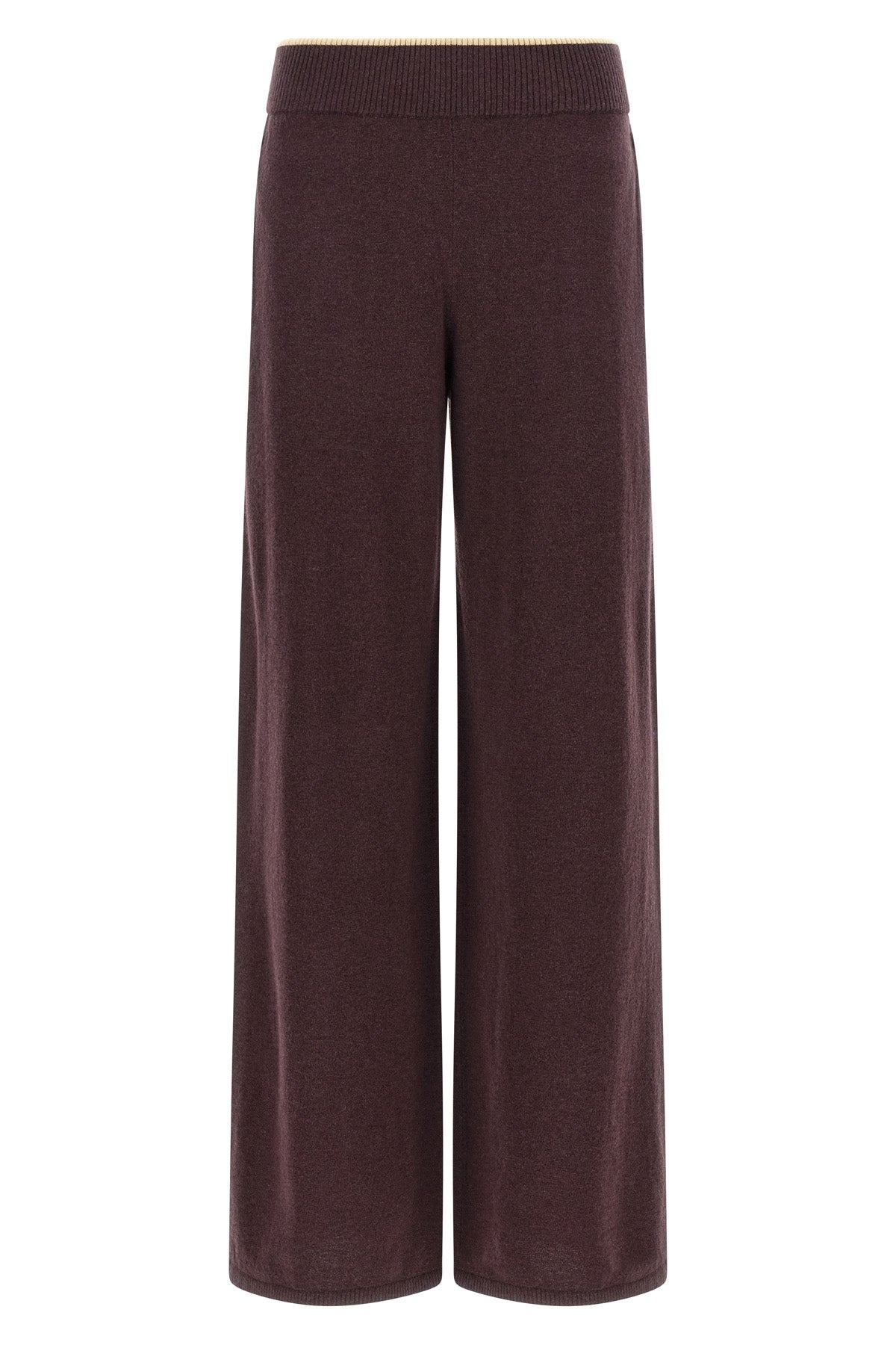 the knitted trousers pinko define a relaxed silhouette through wide and fluid vo