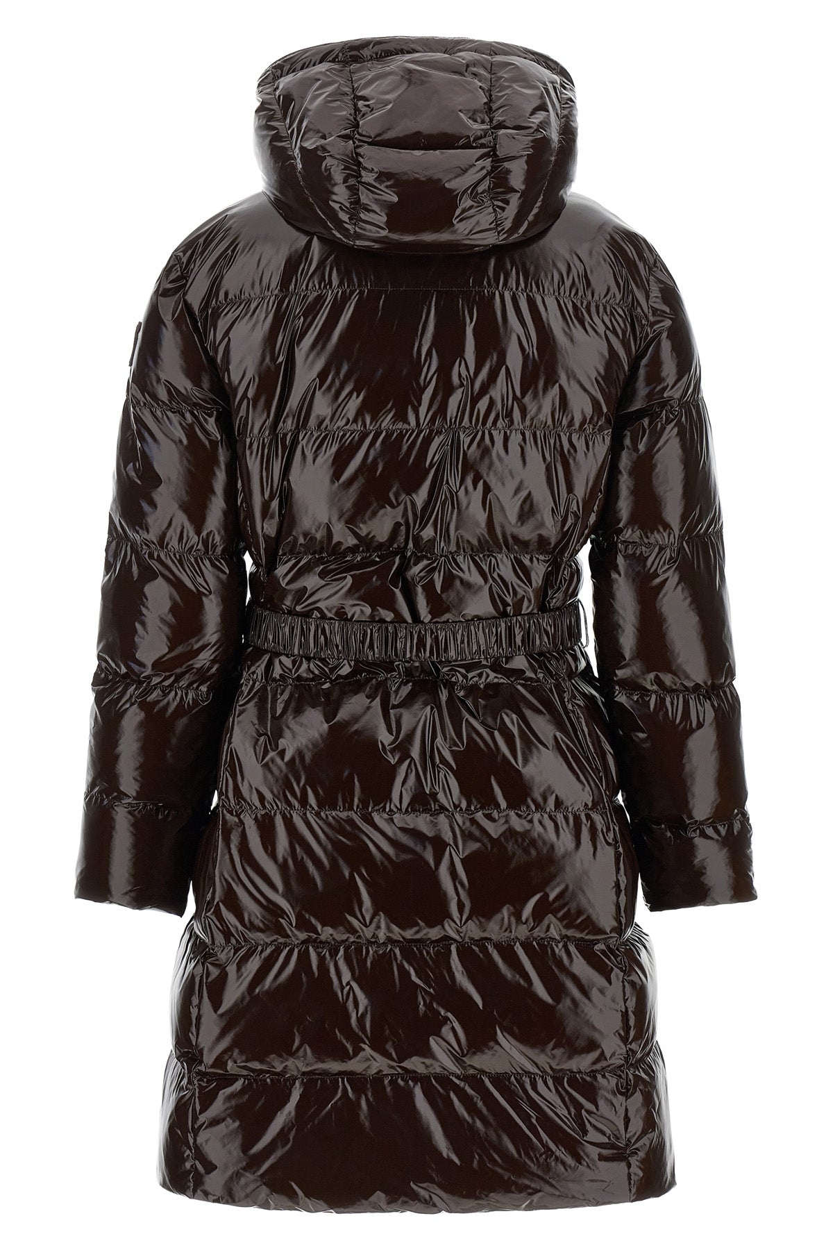 the pinko down jacket redefines winter outerwear through an enveloping silhouett