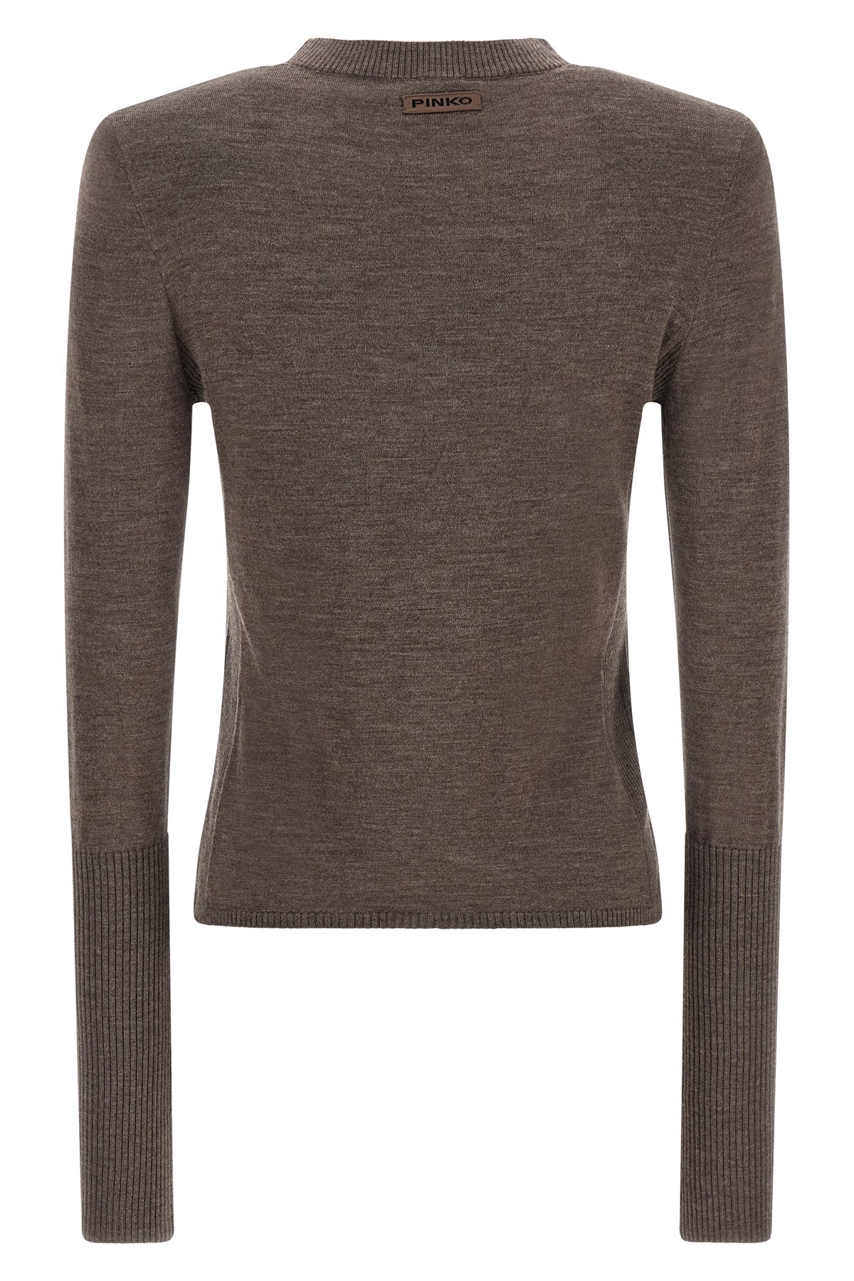 the pinko mesh defines an essential silhouette through a pure merino wool constr