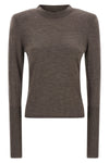 the pinko mesh defines an essential silhouette through a pure merino wool constr