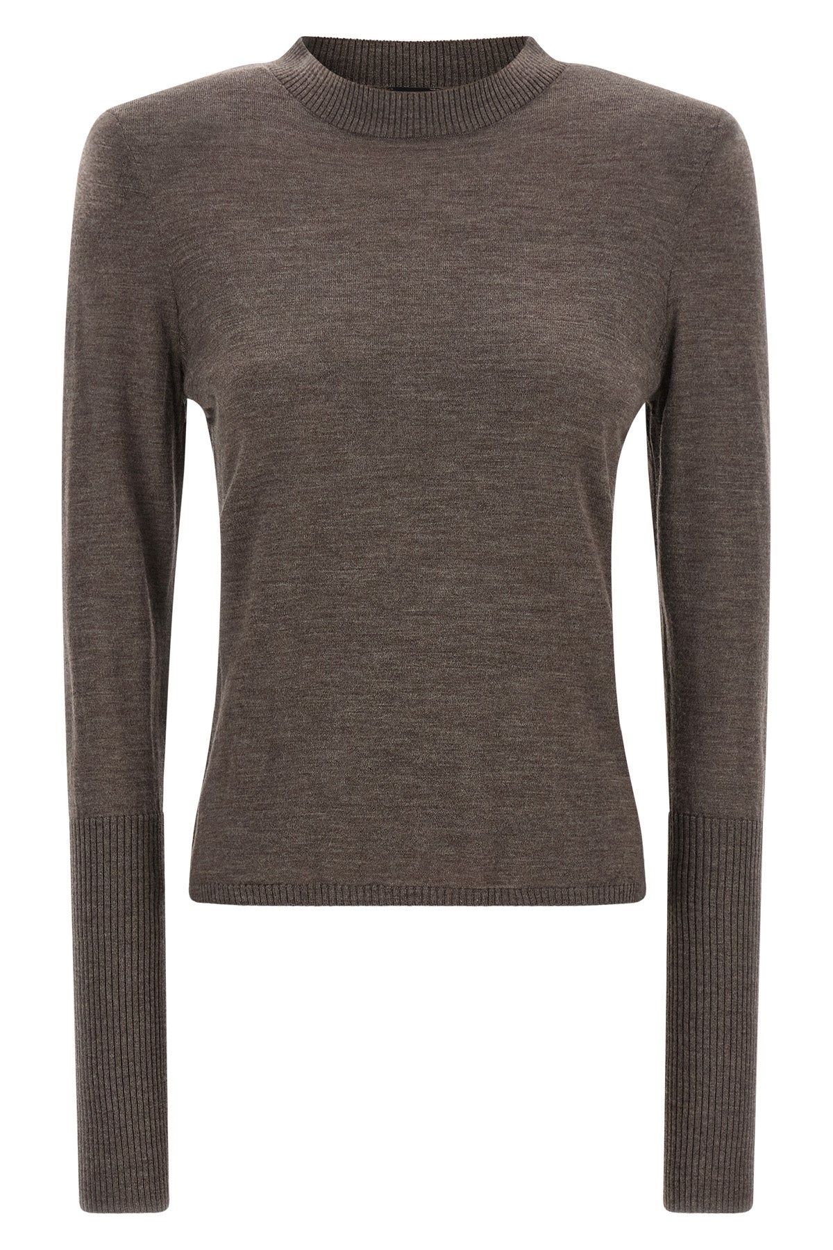 the pinko mesh defines an essential silhouette through a pure merino wool constr