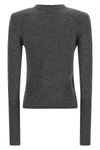 the pinko crewneck sweater is distinguished by a construction that elevates the