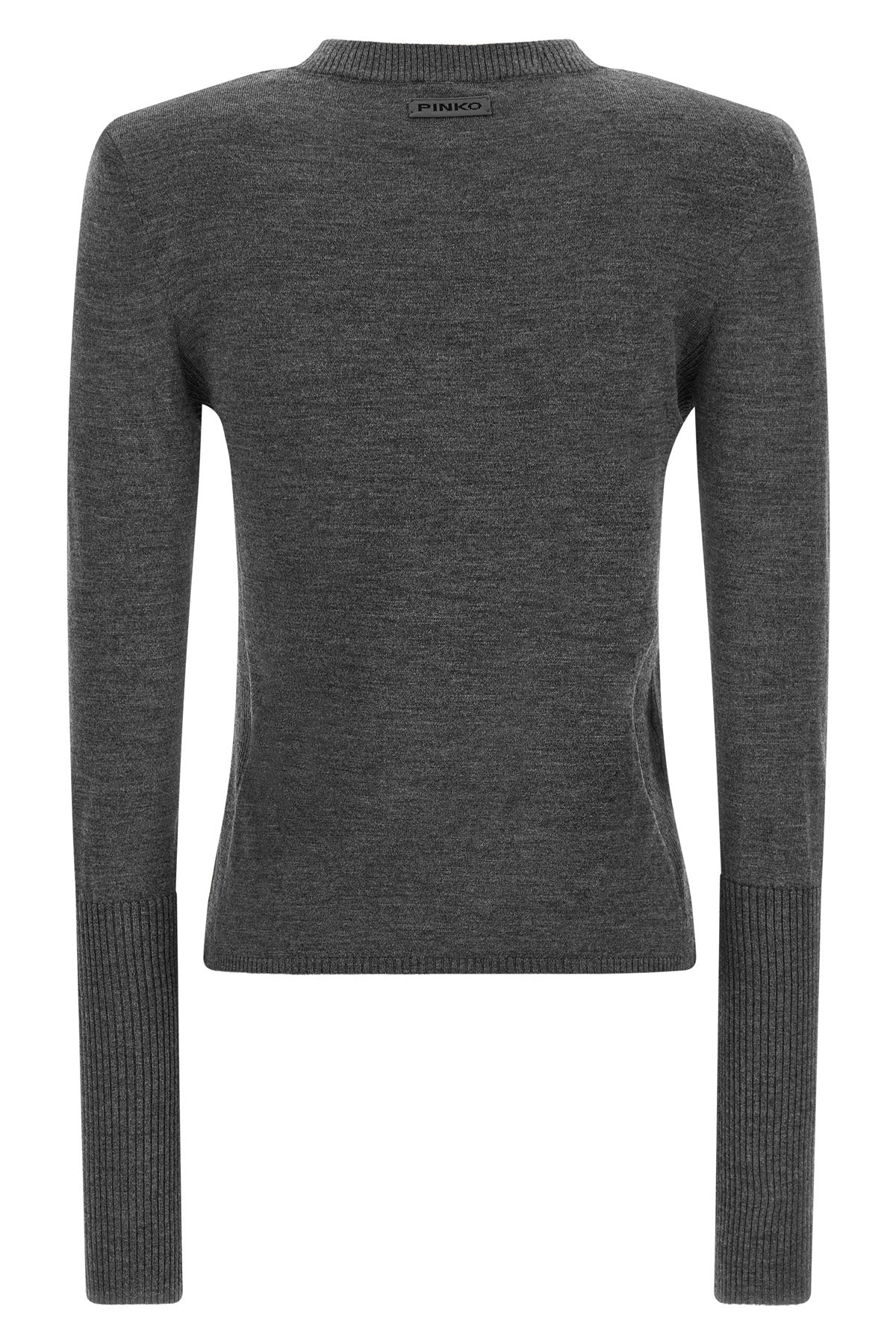 the pinko crewneck sweater is distinguished by a construction that elevates the