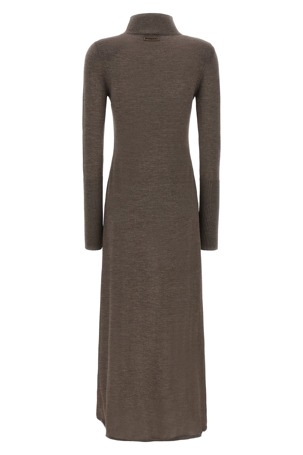 the long turtleneck dress pinko in pure merino wool defines an essential and sop