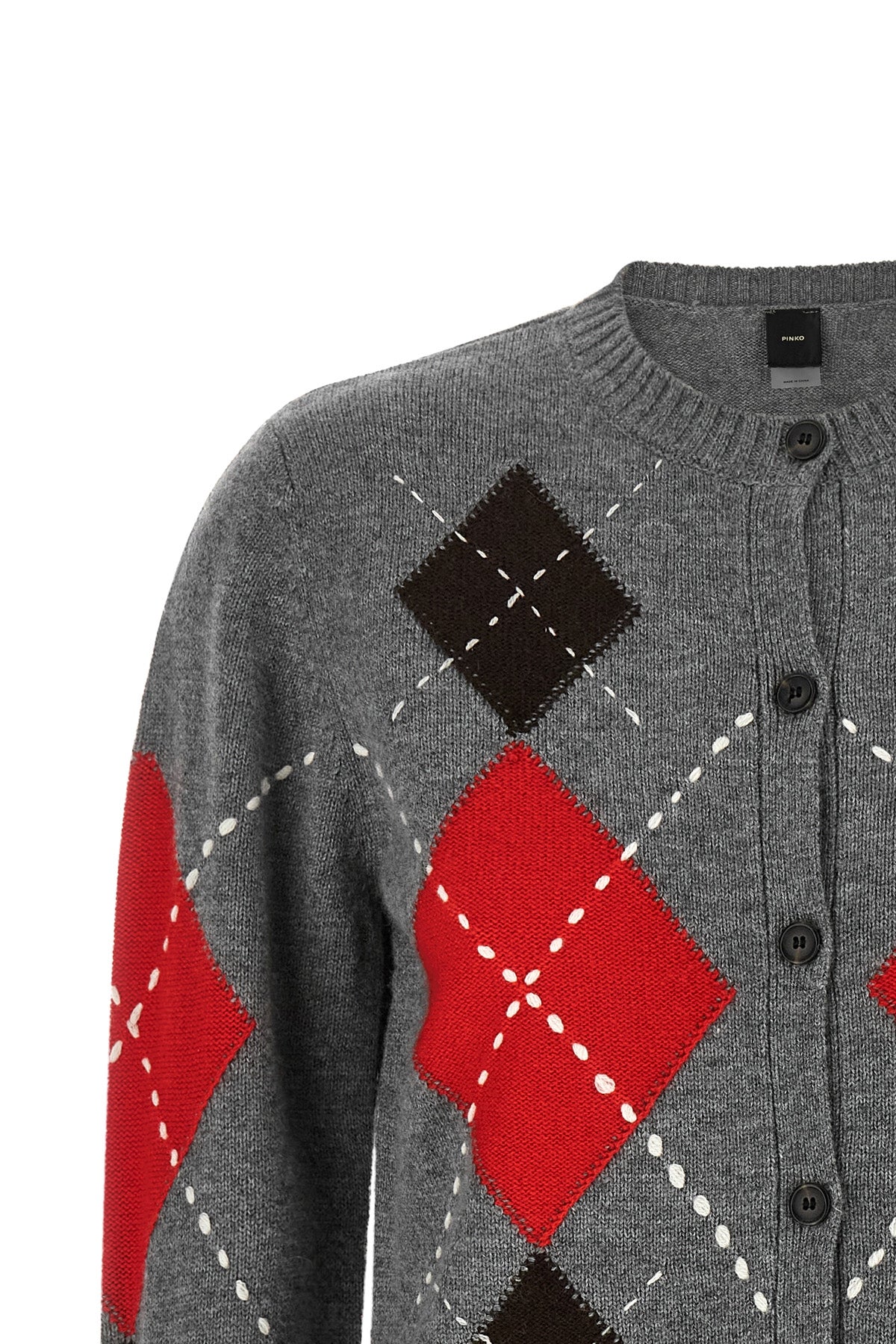 the cardiff pinko cardigan in a fine wool and cashmere blend redefines the cod