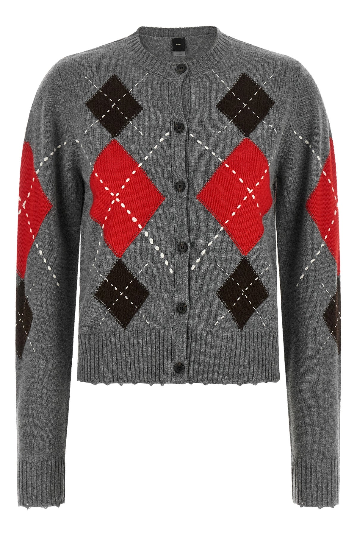 the cardiff pinko cardigan in a fine wool and cashmere blend redefines the cod