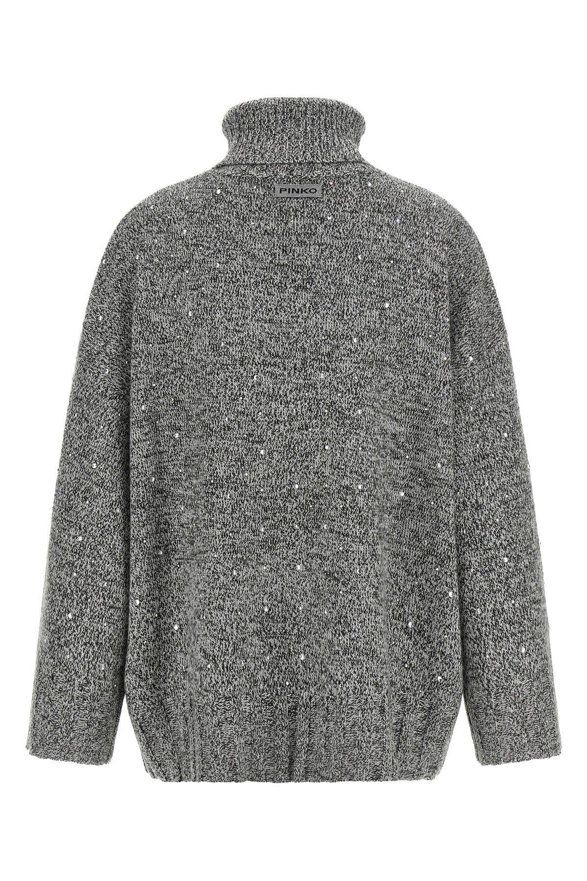 the pinko turtleneck is distinguished by a relaxed silhouette