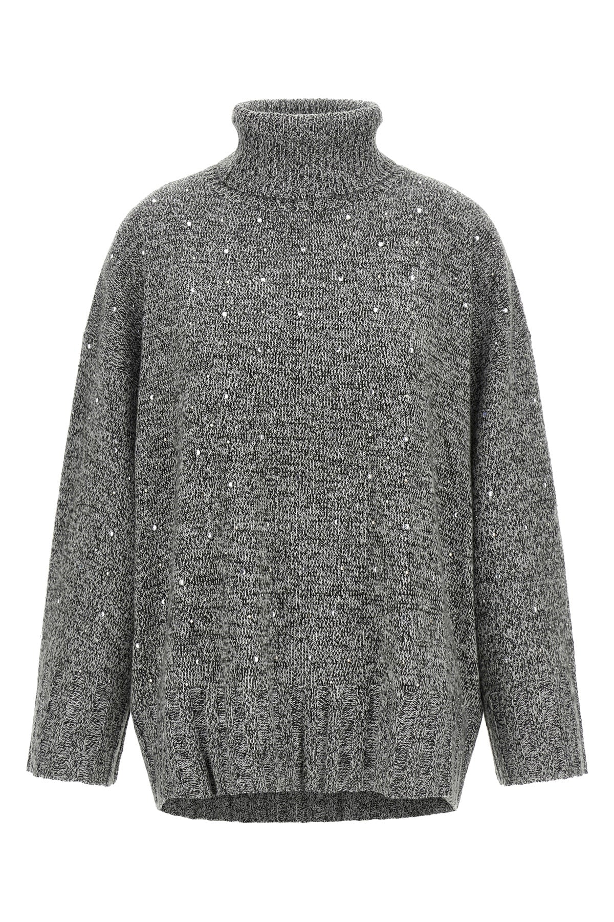 the pinko turtleneck is distinguished by a relaxed silhouette