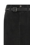 the midi skirt pinko redefines the codes of casual dress through a rigorous stra