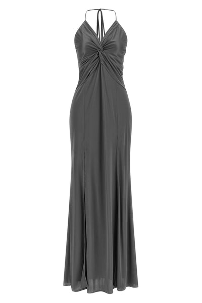 the long petticoat dress pinko anthracite gray defines a new idea of evening ele