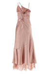 the long sleeveless pinko satin dress