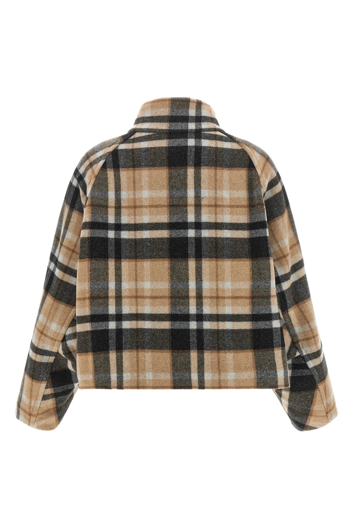 the kaban pinko redefines the volumes of outerwear through a cropped and structu