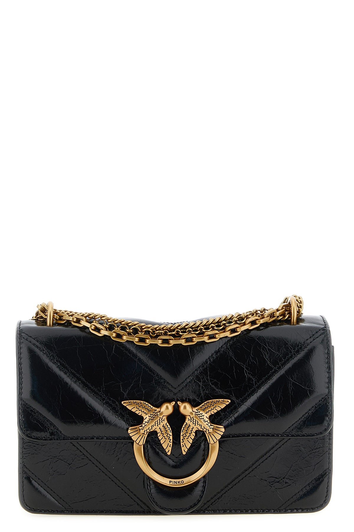 the pinko love bag shoulder bag is made of fine calf leather characterized by a